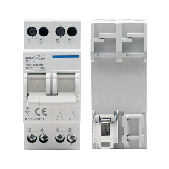 63A 2P Din Rail Dual Power Transfer Switch